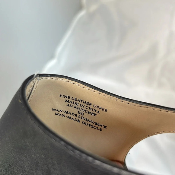 ADRIENNE VITTADINI Ricochet Open Toe Shoes Black Fine Leather Block Heel 9.5 - Picture 9 of 11